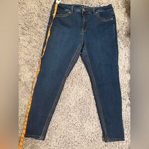 Seven7 Blue and Orange Skinny Jeans with Sporty Stripe